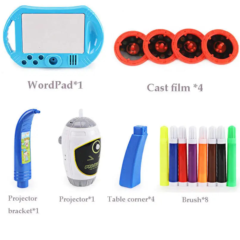 Children's Led Projector Art Drawing Table Toys Desktop Painting Board Desk Arts And Crafts Projection Educational Learning Toy