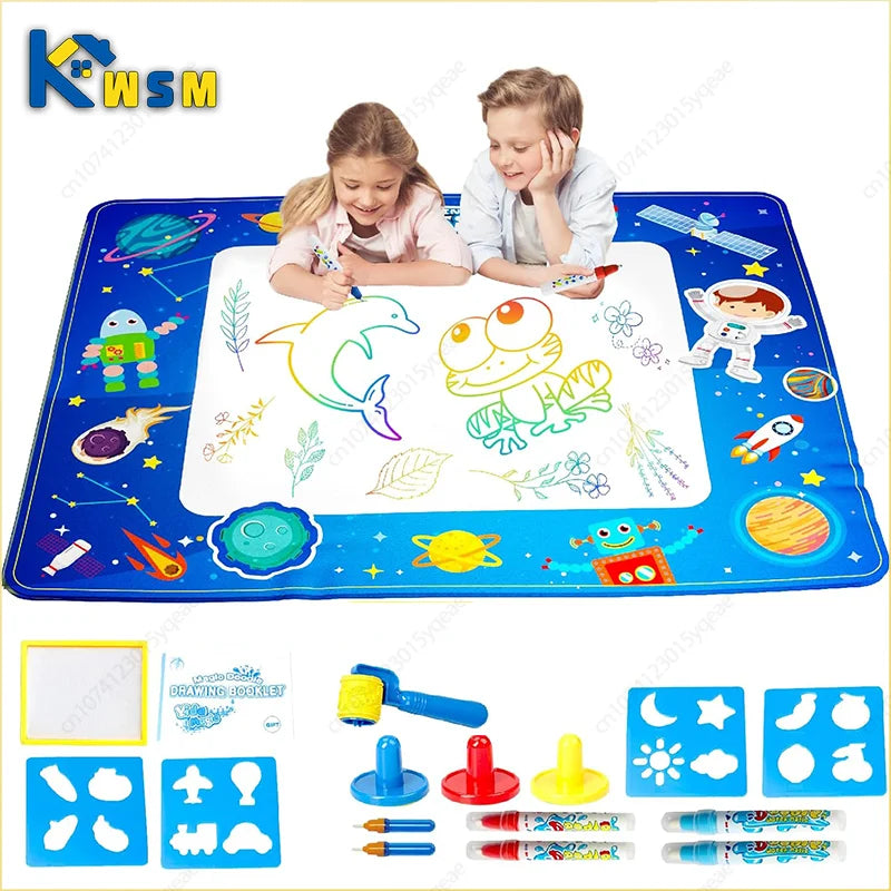 Magic Water Drawing Mat Reusable Doodle Painting Board with Pens Montessori Educational Toys for Kids Halloween Christmas Gift