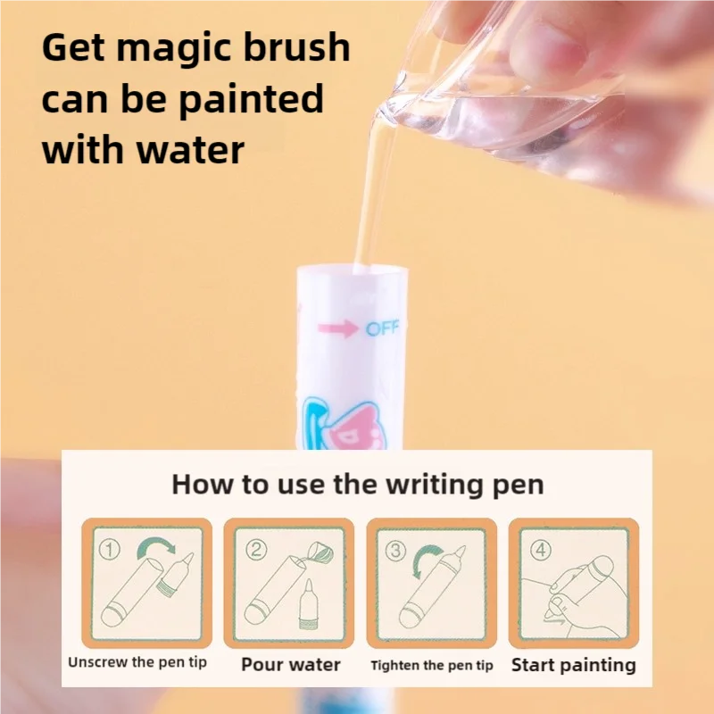 Magic Water Drawing Book for Kids Reusable DIY Coloring Book Kindergarten Graffiti Painting Toy Early Education Fun Art Activity