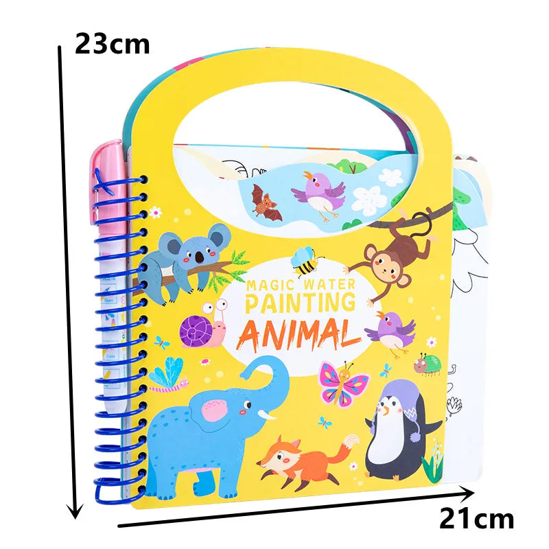 Magic Water Drawing Book for Kids Reusable DIY Coloring Book Kindergarten Graffiti Painting Toy Early Education Fun Art Activity